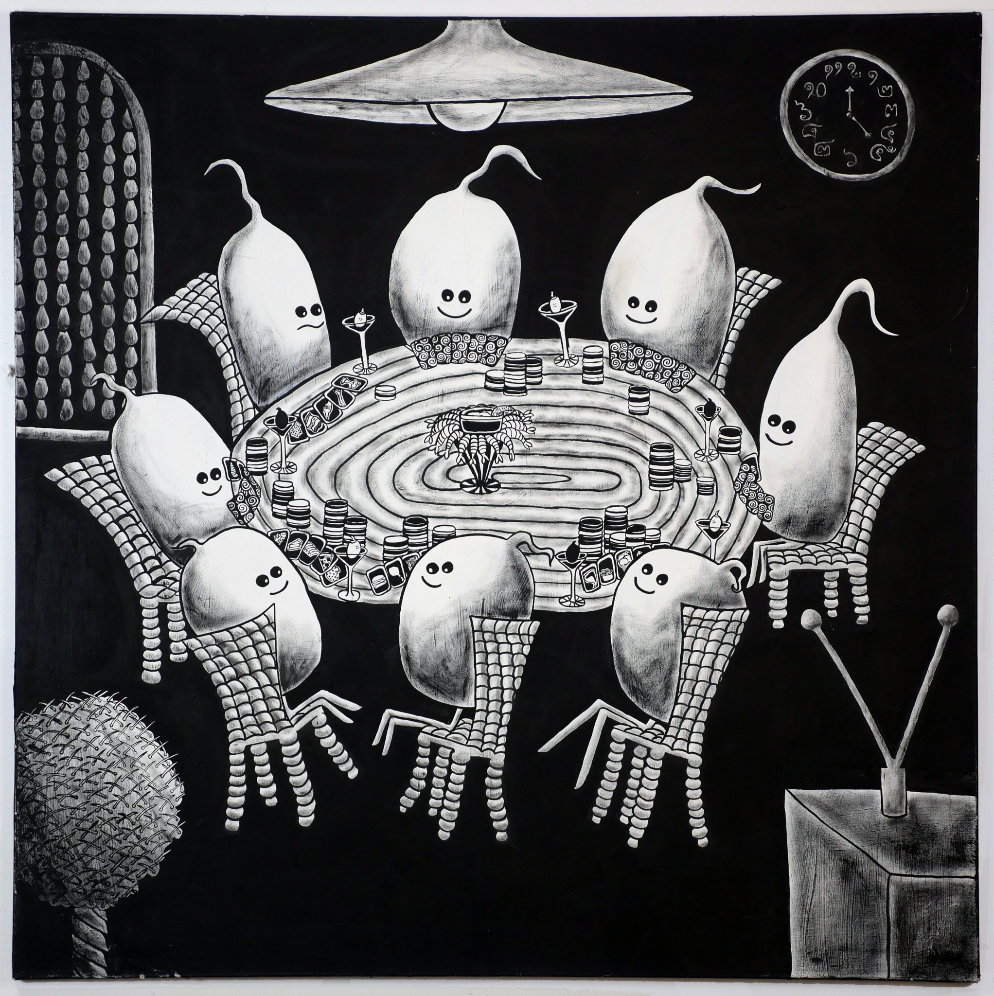 Untitled, gesso on canvas, 36 x 36 inches