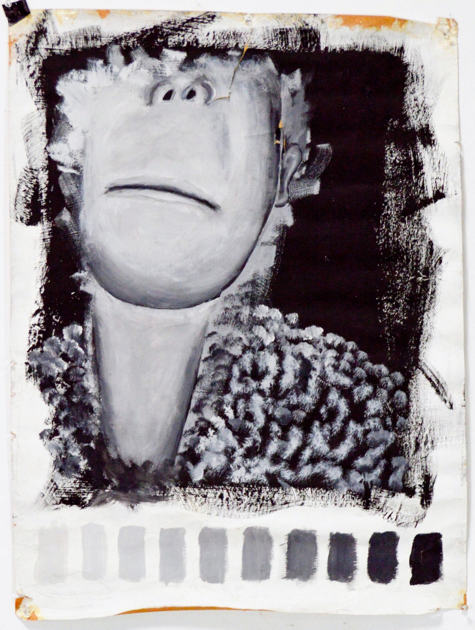 Untitled, gesso on paper