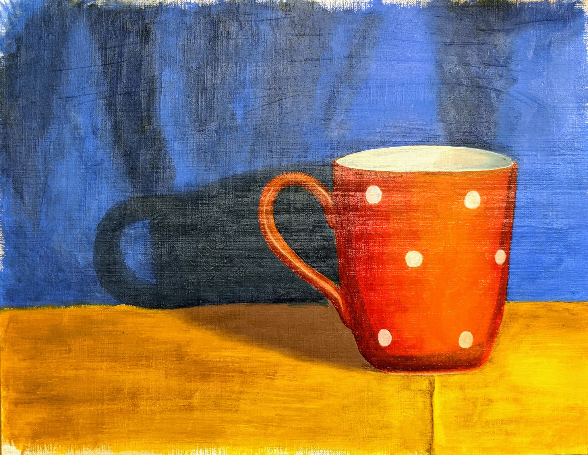 Polka Dot Mug, oil on canvas