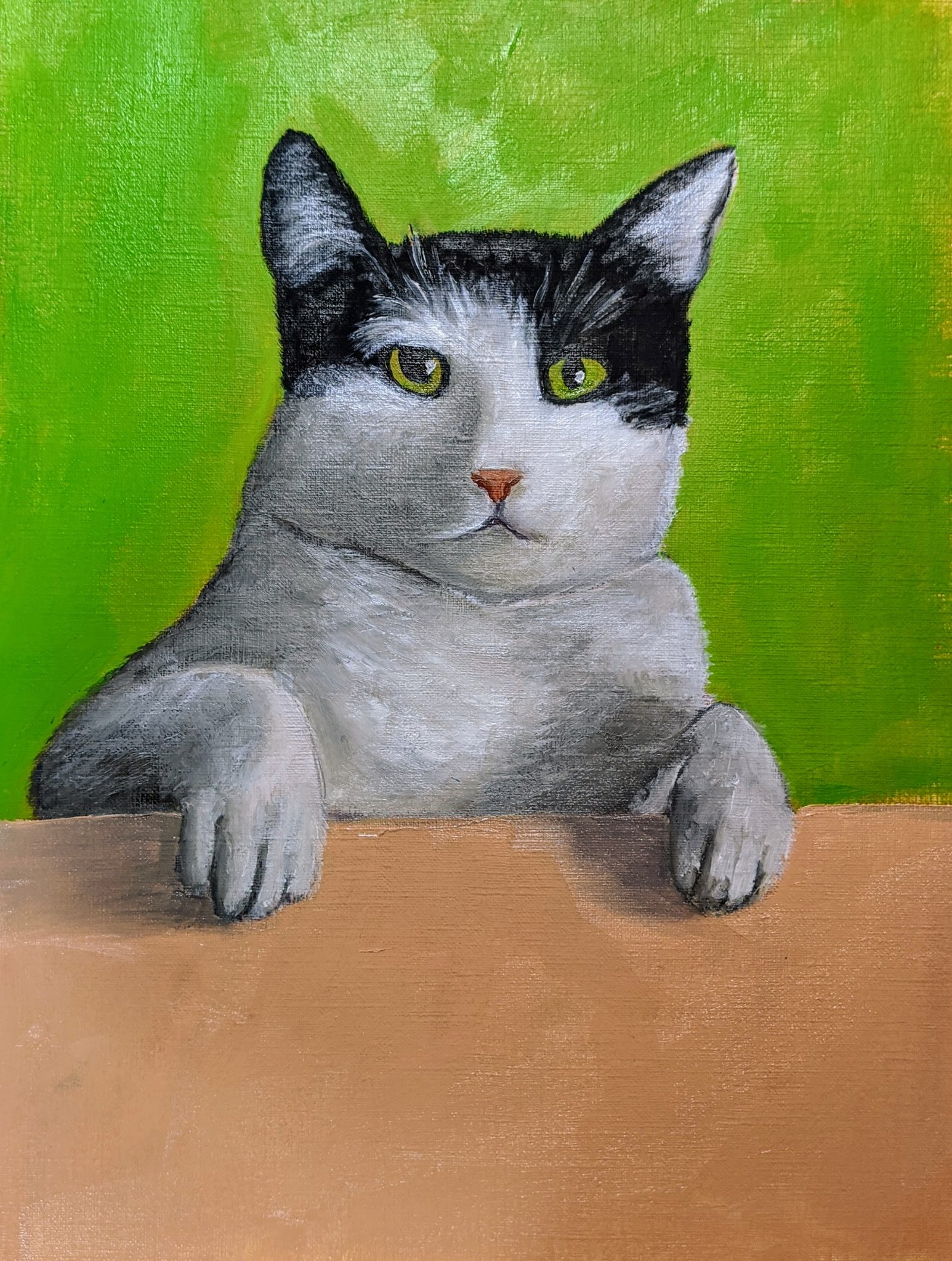 Cat Portrait, oil on canvas