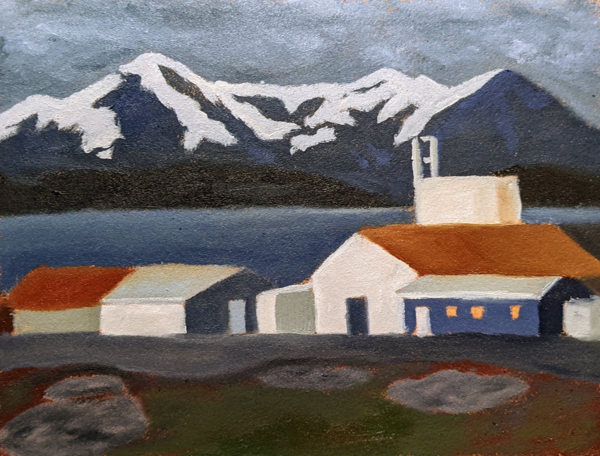 Mountain Village, oil on canvas