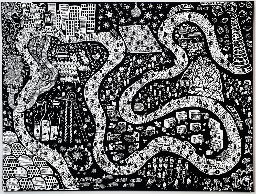 Untitled, gesso on canvas, 30 x 40 inches