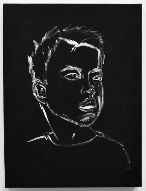 Dewey (2017), gesso on board, 8 x 11 inches