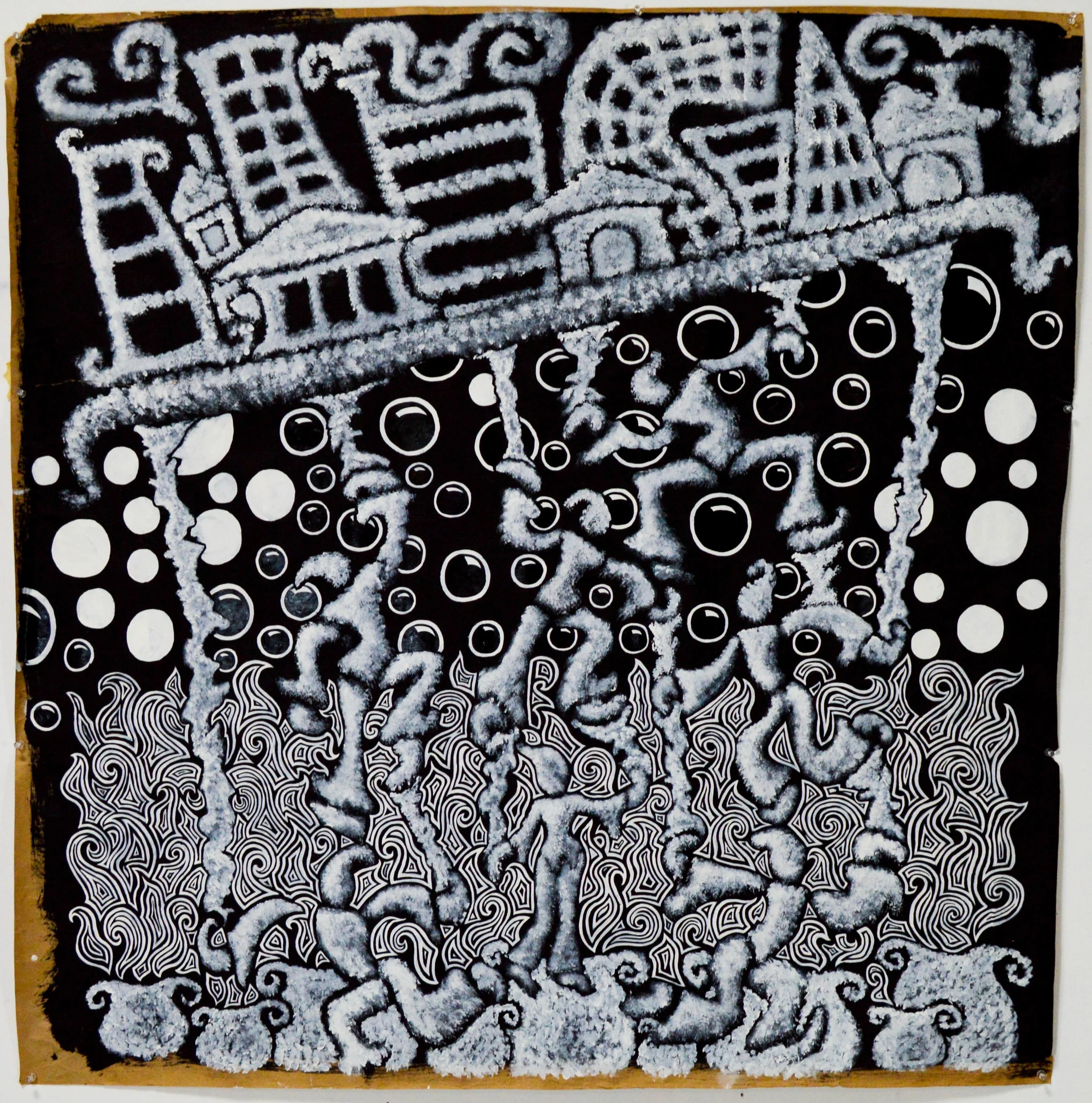 Atlas, gesso on paper